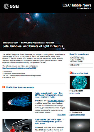 ESA/Hubble Photo Release heic1424 - Jets, bubbles, and bursts of light in Taurus