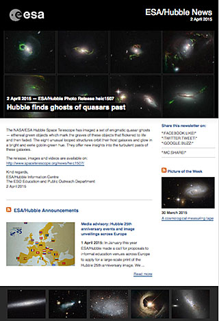 ESA/Hubble Photo Release heic1507 - Hubble finds ghosts of quasars past